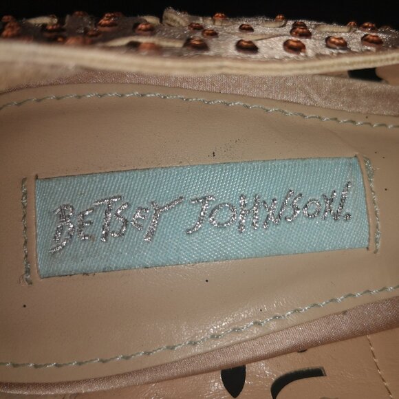 Betsey Johnson Emili Ladies Size 7M Rose Gold Stilettos w/Rhinestones & Cut Outs - Picture 4 of 8